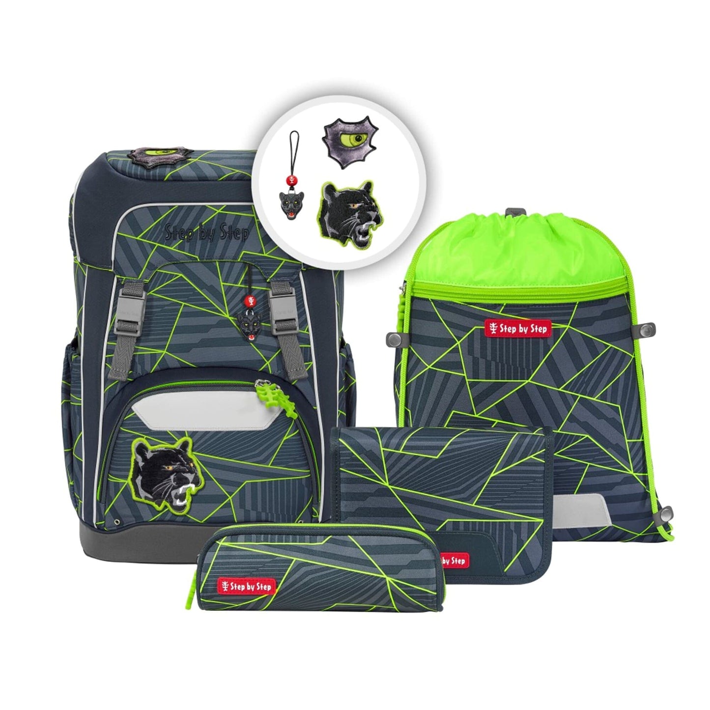 Step by Step GIANT Set „Dark Cat“ 5-teilig | Ergonomisch | Höhenverstellbar | 23L | 1. Klasse