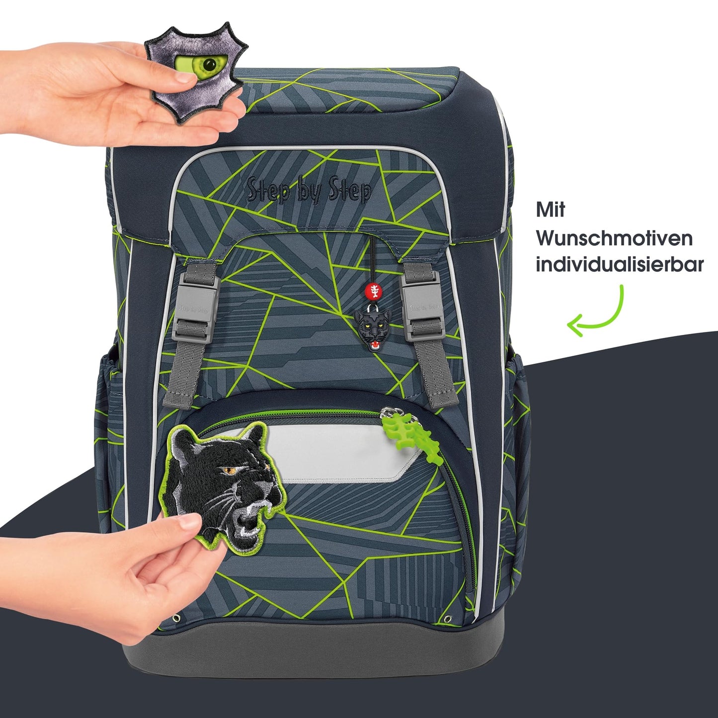 Step by Step GIANT Set „Dark Cat“ 5-teilig | Ergonomisch | Höhenverstellbar | 23L | 1. Klasse