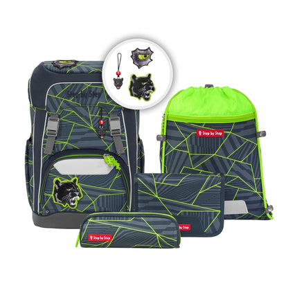 Step by Step GIANT Set „Dark Cat“ 5-teilig | Ergonomisch | Höhenverstellbar | 23L | 1. Klasse
