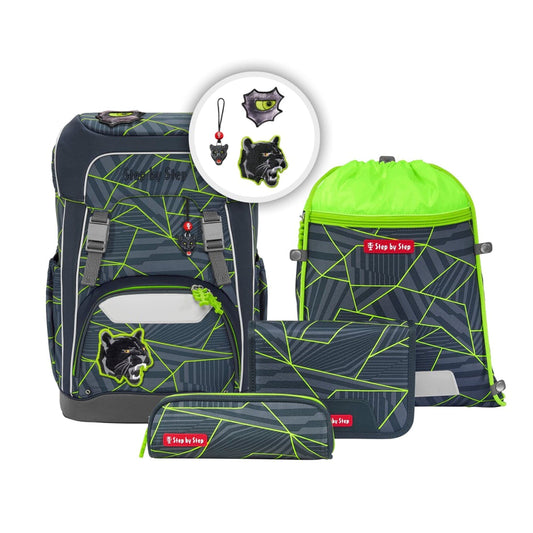 Step by Step GIANT Set „Dark Cat“ 5-teilig | Ergonomisch | Höhenverstellbar | 23L | 1. Klasse