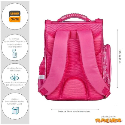 Familando Schulranzen Komplett-Set | Ergonomisch | Mit Schultüte | Butterfly Pink